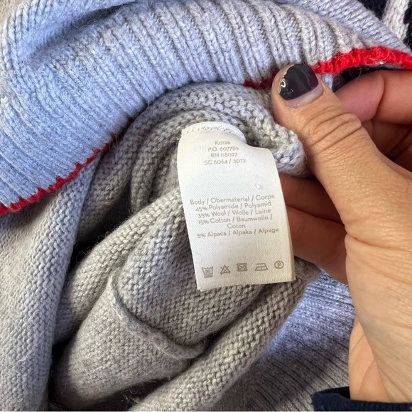 Boden Agnes Fair Isle Sweater Dress Wool Blend Red Grey Long Sleeve Mini Size 6 - Picture 5 of 7